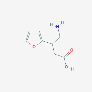 molecular formula C8H11NO3 B13540151 4-Amino-3-(furan-2-yl)butanoic acid 