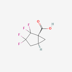 molecular formula C7H6F4O2 B13540158 rac-(1R,5R)-2,2,3,3-tetrafluorobicyclo[3.1.0]hexane-1-carboxylicacid,cis 