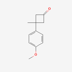 molecular formula C12H14O2 B13540169 3-(4-Methoxyphenyl)-3-methylcyclobutan-1-one 