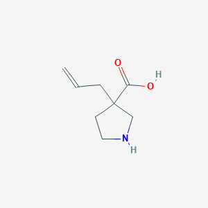 molecular formula C8H13NO2 B13540199 3-Allylpyrrolidine-3-carboxylic acid 