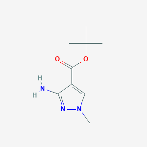 molecular formula C9H15N3O2 B13540231 tert-butyl 3-amino-1-methyl-1H-pyrazole-4-carboxylate 