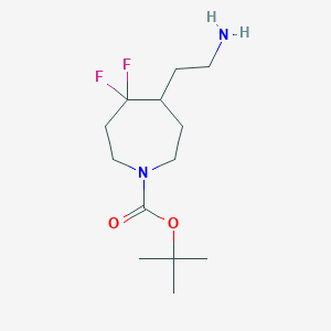 molecular formula C13H24F2N2O2 B13540307 Tert-butyl 5-(2-aminoethyl)-4,4-difluoroazepane-1-carboxylate 