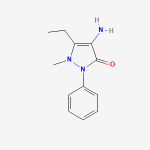 molecular formula C12H15N3O B13540325 4-amino-5-ethyl-1-methyl-2-phenyl-2,3-dihydro-1H-pyrazol-3-one 