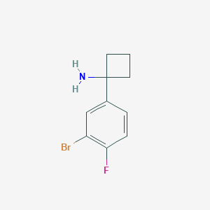 molecular formula C10H11BrFN B13540326 1-(3-Bromo-4-fluorophenyl)cyclobutanamine 