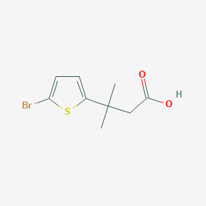 molecular formula C9H11BrO2S B13540328 3-(5-Bromothiophen-2-yl)-3-methylbutanoic acid 