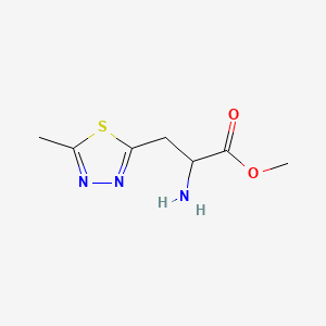 molecular formula C7H11N3O2S B13540348 Methyl 2-amino-3-(5-methyl-1,3,4-thiadiazol-2-yl)propanoate 