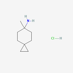 molecular formula C9H18ClN B13540374 6-Methylspiro[2.5]octan-6-aminehydrochloride 