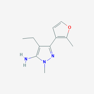 4-Ethyl-1-methyl-3-(2-methylfuran-3-yl)-1h-pyrazol-5-amine