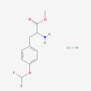 molecular formula C11H14ClF2NO3 B13540445 Methyl 2-amino-3-[4-(difluoromethoxy)phenyl]propanoate hydrochloride 