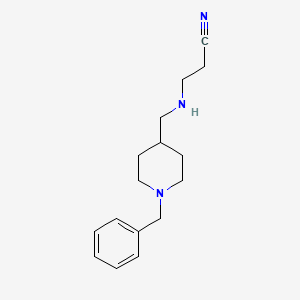 molecular formula C16H23N3 B13540450 3-{[(1-Benzylpiperidin-4-yl)methyl]amino}propanenitrile 