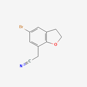 molecular formula C10H8BrNO B13540492 2-(5-Bromo-2,3-dihydro-1-benzofuran-7-yl)acetonitrile 