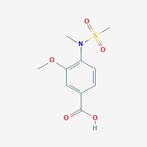 molecular formula C10H13NO5S B13540507 4-[(Methanesulfonyl)(methyl)amino]-3-methoxybenzoic acid CAS No. 89469-49-8