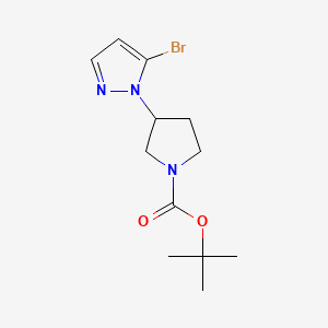 molecular formula C12H18BrN3O2 B13540515 tert-butyl3-(5-bromo-1H-pyrazol-1-yl)pyrrolidine-1-carboxylate 