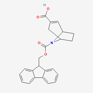 molecular formula C23H21NO4 B13540531 8-{[(9H-fluoren-9-yl)methoxy]carbonyl}-8-azabicyclo[3.2.1]oct-2-ene-3-carboxylicacid 