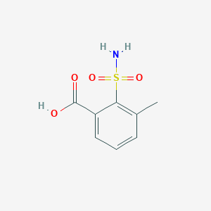 molecular formula C8H9NO4S B13540547 3-Methyl-2-sulfamoylbenzoic acid 