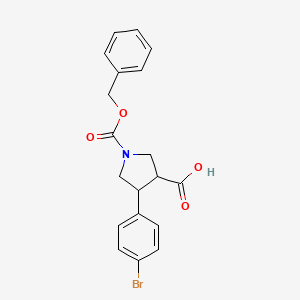 4-(4-bromophenyl)-1-phenylmethoxycarbonylpyrrolidine-3-carboxylic acid