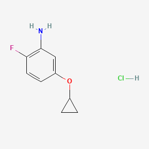 molecular formula C9H11ClFNO B13540564 5-Cyclopropoxy-2-fluoroanilinehydrochloride 