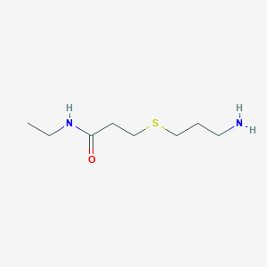 molecular formula C8H18N2OS B13540575 3-((3-Aminopropyl)thio)-N-ethylpropanamide 