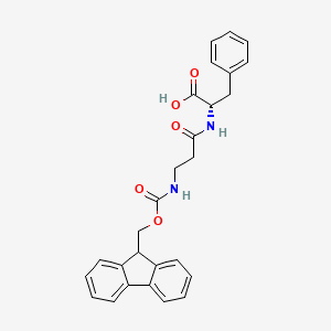 molecular formula C27H26N2O5 B13540594 (3-((((9H-Fluoren-9-yl)methoxy)carbonyl)amino)propanoyl)-L-phenylalanine 