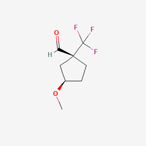 rac-(1R,3R)-3-methoxy-1-(trifluoromethyl)cyclopentane-1-carbaldehyde