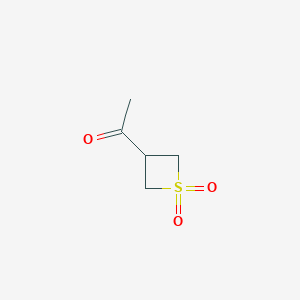 molecular formula C5H8O3S B13540628 3-Acetyl-1lambda6-thietane-1,1-dione 