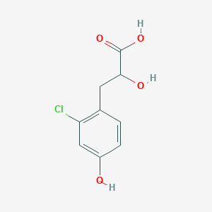 molecular formula C9H9ClO4 B13540651 3-(2-Chloro-4-hydroxyphenyl)-2-hydroxypropanoic acid 