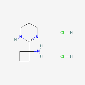 molecular formula C8H17Cl2N3 B13540658 1-(1,4,5,6-Tetrahydropyrimidin-2-yl)cyclobutan-1-aminedihydrochloride 