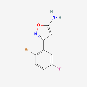 molecular formula C9H6BrFN2O B13540699 3-(2-Bromo-5-fluorophenyl)isoxazol-5-amine 