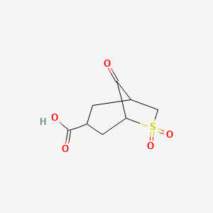 molecular formula C8H10O5S B13540710 6,6,8-Trioxo-6$l^{6}-thiabicyclo[3.2.1]octane-3-carboxylic acid 