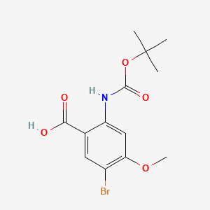 molecular formula C13H16BrNO5 B13540754 5-Bromo-2-{[(tert-butoxy)carbonyl]amino}-4-methoxybenzoic acid 