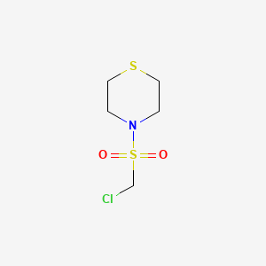 molecular formula C5H10ClNO2S2 B13540799 4-((Chloromethyl)sulfonyl)thiomorpholine 