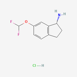 molecular formula C10H12ClF2NO B13540884 (1R)-6-(difluoromethoxy)-2,3-dihydro-1H-inden-1-aminehydrochloride 