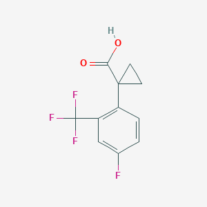 molecular formula C11H8F4O2 B13540901 1-[4-Fluoro-2-(trifluoromethyl)phenyl]cyclopropanecarboxylic acid 