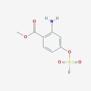 molecular formula C8H8FNO5S B13540929 Methyl2-amino-4-[(fluorosulfonyl)oxy]benzoate 