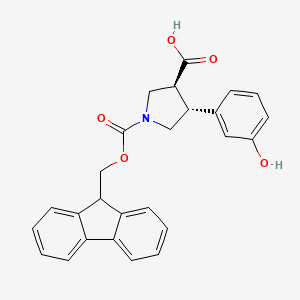 rac-(3R,4S)-1-{[(9H-fluoren-9-yl)methoxy]carbonyl}-4-(3-hydroxyphenyl)pyrrolidine-3-carboxylic acid