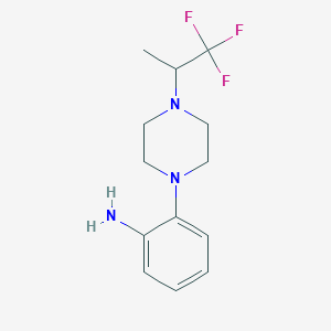 molecular formula C13H18F3N3 B13540969 2-[4-(1,1,1-Trifluoropropan-2-yl)piperazin-1-yl]aniline 