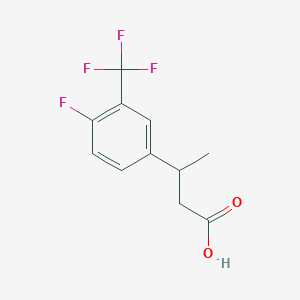 molecular formula C11H10F4O2 B13540983 3-[4-Fluoro-3-(trifluoromethyl)phenyl]butanoic acid 