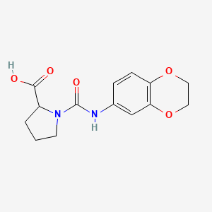 molecular formula C14H16N2O5 B13541039 ((2,3-Dihydrobenzo[b][1,4]dioxin-6-yl)carbamoyl)-l-proline 