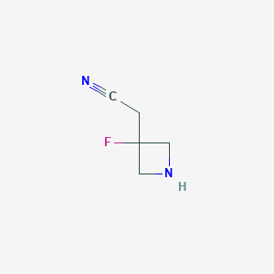 molecular formula C5H7FN2 B13541046 2-(3-Fluoroazetidin-3-yl)acetonitrile 