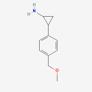 molecular formula C11H15NO B13541085 2-(4-(Methoxymethyl)phenyl)cyclopropan-1-amine 