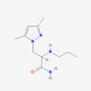 molecular formula C11H20N4O B13541128 3-(3,5-Dimethyl-1h-pyrazol-1-yl)-2-(propylamino)propanamide 