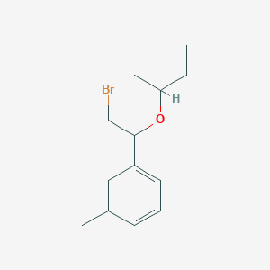 molecular formula C13H19BrO B13541151 1-(2-Bromo-1-(sec-butoxy)ethyl)-3-methylbenzene 