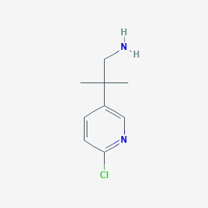 molecular formula C9H13ClN2 B13541193 2-(6-Chloropyridin-3-YL)-2-methylpropan-1-amine 