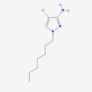 molecular formula C10H18ClN3 B13541236 4-Chloro-1-heptyl-1h-pyrazol-3-amine 