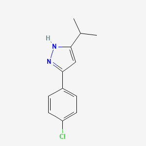 molecular formula C12H13ClN2 B13541286 3-(4-Chlorophenyl)-5-(1-methylethyl)-1H-pyrazole 