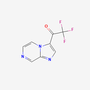 molecular formula C8H4F3N3O B13541297 2,2,2-Trifluoro-1-(imidazo[1,2-a]pyrazin-3-yl)ethan-1-one 