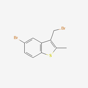 molecular formula C10H8Br2S B13541324 5-Bromo-3-(bromomethyl)-2-methyl-1-benzothiophene 