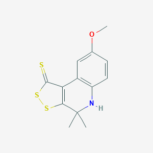 molecular formula C13H13NOS3 B135414 8-甲氧基-4,4-二甲基-4,5-二氢-1H-[1,2]二噻螺[3,4-c]喹啉-1-硫酮 CAS No. 135692-39-6