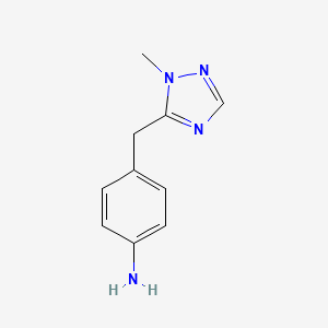 molecular formula C10H12N4 B13541408 4-((1-Methyl-1h-1,2,4-triazol-5-yl)methyl)aniline 