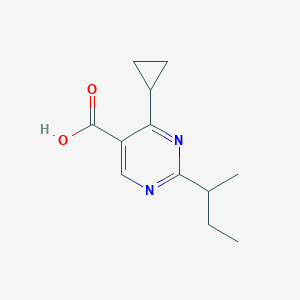 molecular formula C12H16N2O2 B13541416 2-(Sec-butyl)-4-cyclopropylpyrimidine-5-carboxylic acid 